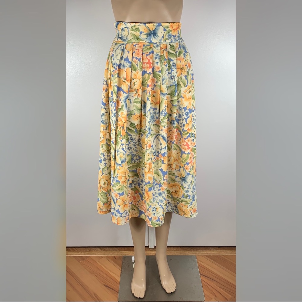 Small Yellow Floral Vintage 70's Handmade Skirt